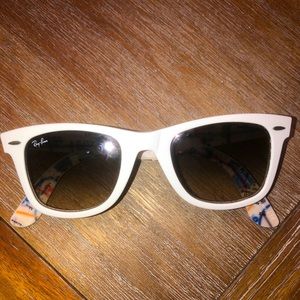 Special Edition White Ray-bans with NYC Subway map